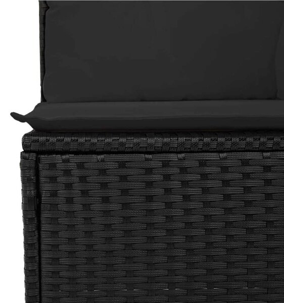 VidaXL Polyrattan Kerti Ülőgarnitúra - 9 részes - Fekete
