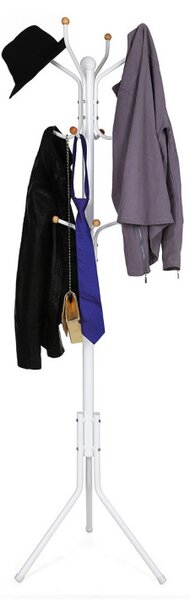 SONGMICS RCR19W álló fogas 182 cm fém krémfehér 12 akasztóval