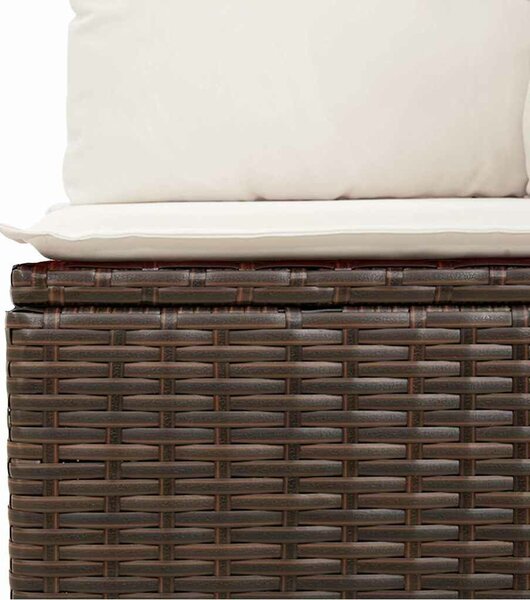 VidaXL 10 részes barna polyrattan kerti ülőgarnitúra párnákkal
