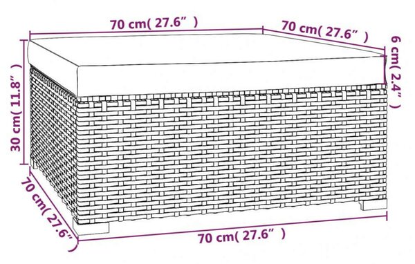 VidaXL Polyrattan Kerti Ülőgarnitúra - 4 részes, Szürke