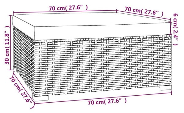 VidaXL 5 részes fekete polyrattan kerti ülőgarnitúra párnákkal