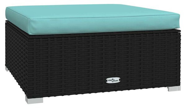 VidaXL 5 részes fekete polyrattan kerti ülőgarnitúra párnákkal