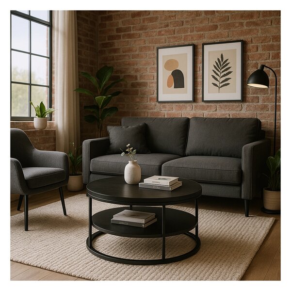 BEST dohányzóasztal – modern loft stílus fekete/fekete