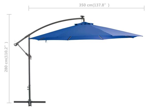 VidaXL Kék Konzolos Napernyő - 350 cm