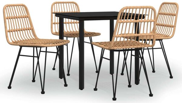 VidaXL 5 részes polyrattan kerti étkezőgarnitúra