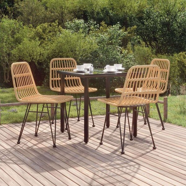 VidaXL 5 részes polyrattan kerti étkezőgarnitúra