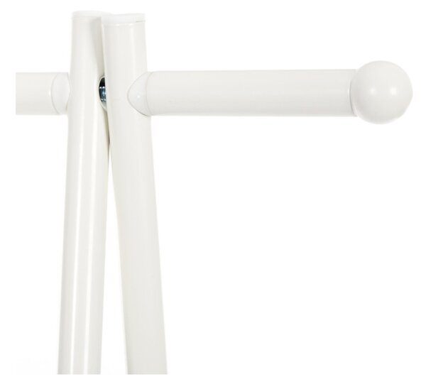 SONGMICS Modern Ruhatartó Állvány Kétszintes Tárolópolccal Fehér Fém