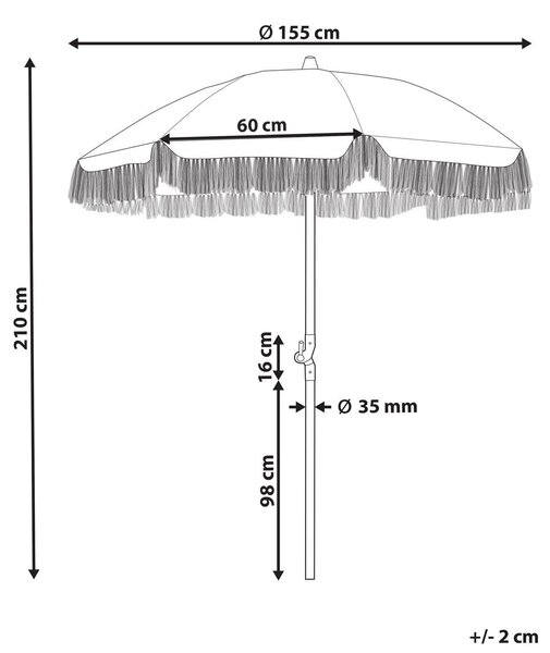 Napernyő 155 cm MONDELLO Narancssárga