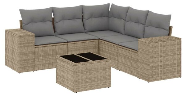 VidaXL Polyrattan Kerti Ülőgarnitúra - 6 részes - Bézs