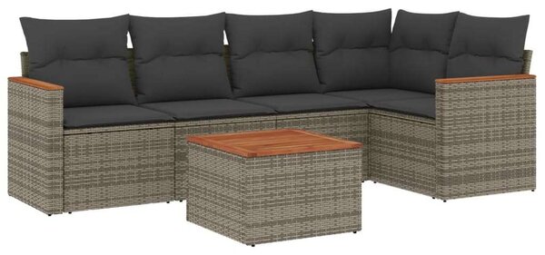 Polyrattan Kerti Ülőgarnitúra - 6 részes - Szürke