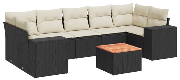VidaXL Polyrattan Kerti Ülőgarnitúra - 8 részes - Fekete