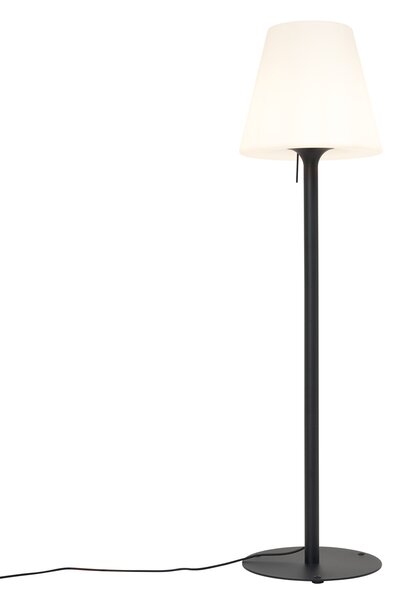 Modern kültéri állólámpa fekete, fehér búrával IP44 - Big Virginia
