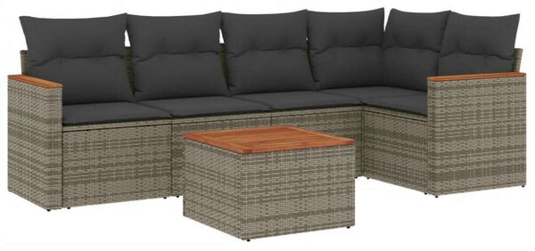 Polyrattan Kerti Ülőgarnitúra - 6 részes - Szürke