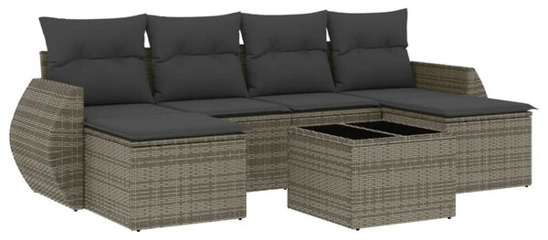 VidaXL Polyrattan Kerti Ülőgarnitúra - 7 részes - Szürke