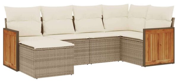 VidaXL Polyrattan Kerti Ülőgarnitúra - 6 részes - Bézs