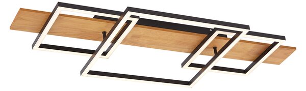 Design mennyezeti lámpa fekete négyzet alakú LED-del 3 lépésben dimmelhető - Nimue