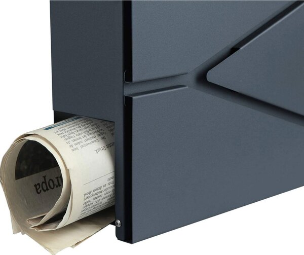 SONGMICS Modern Fali Postaláda Újságtartóval Antracitszürke Acél