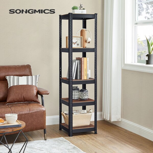 SONGMICS Ipari Polcrendszer Rusztikus Barna-Fekete 150 cm Állítható Magasságú Tárolóállvány