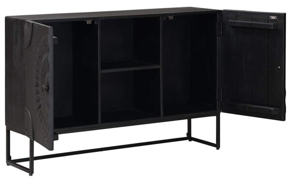 Széf Fekete 105 x 30 x 68 cm Tömör Mangófa és Műszaki Fa