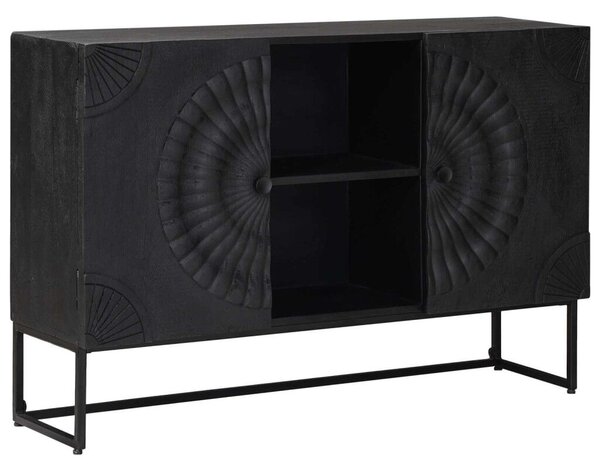 Széf Fekete 105 x 30 x 68 cm Tömör Mangófa és Műszaki Fa