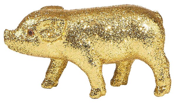 PIGGY csillámos malac arany, 9cm