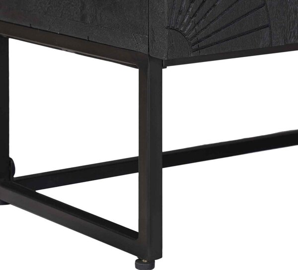 Széf Fekete 105 x 30 x 68 cm Tömör Mangófa és Műszaki Fa