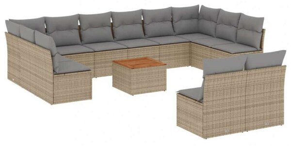 VidaXL Polyrattan Kerti Ülőgarnitúra - 13 részes - Bézs