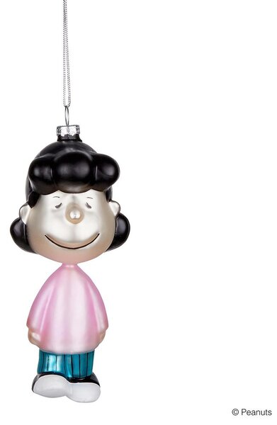 PEANUTS üveg karácsonyfadísz, Lucy, 12 cm