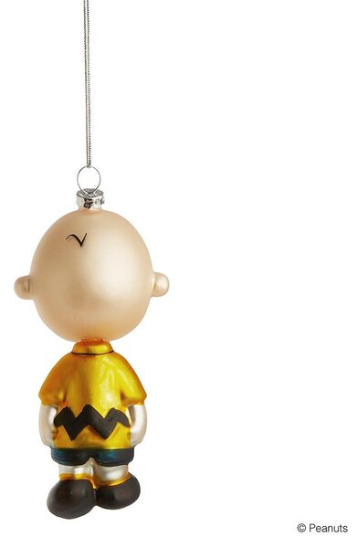PEANUTS üveg karácsonyfadísz, Charlie Brown, 12 cm