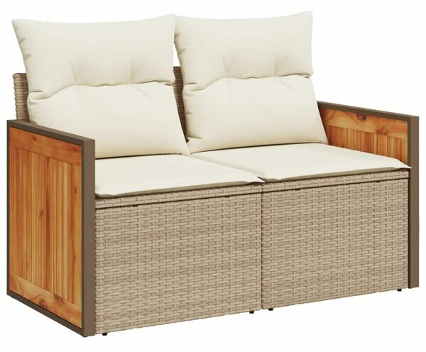 VidaXL 11 részes bézs polyrattan kerti ülőgarnitúra párnákkal