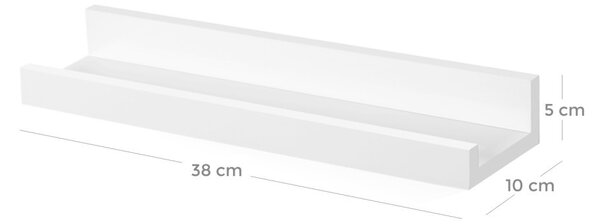 SONGMICS Fali Polc Szett Magasfényű Fehér MDF 3 db-os Lebegő Képtartó