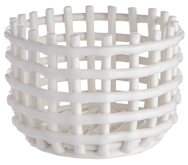 CRAFT kerámia kosár, krémszín Ø16cm