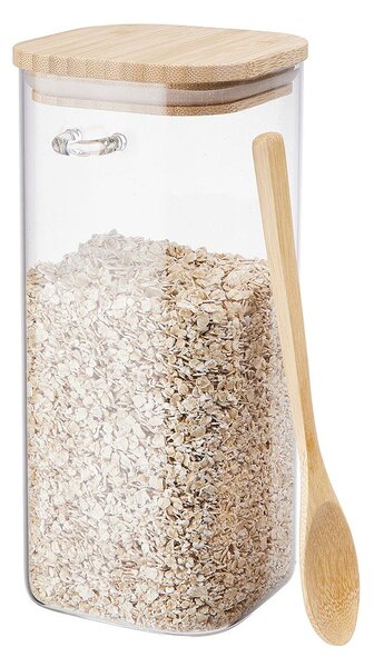 COMPOSITION tárolóedény üveg/bambusz, 1800ml