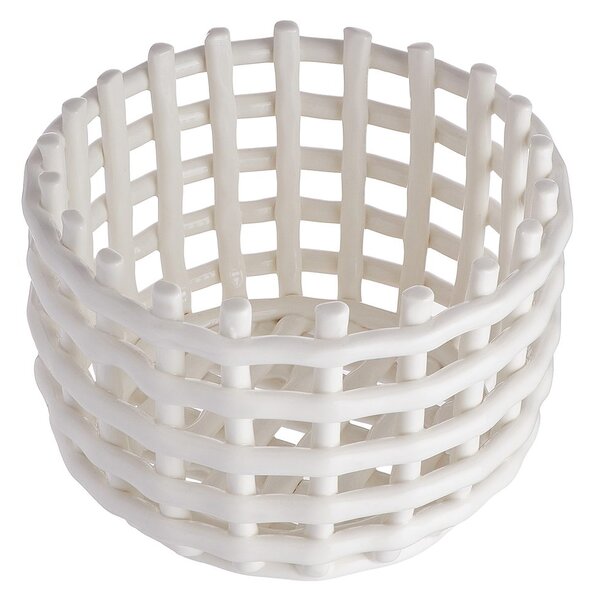 CRAFT kerámia kosár, krémszín Ø16cm