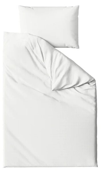 Krepp ágynemű szett DENYX BLEND világos krémszínű, hotel zseb + Jersey lepedő 90 x 200 cm szürkésbézs, egyszemélyes