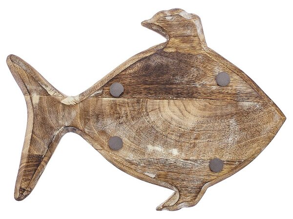PESCADO hal formájú mangófa dekor tál 38 x 28cm