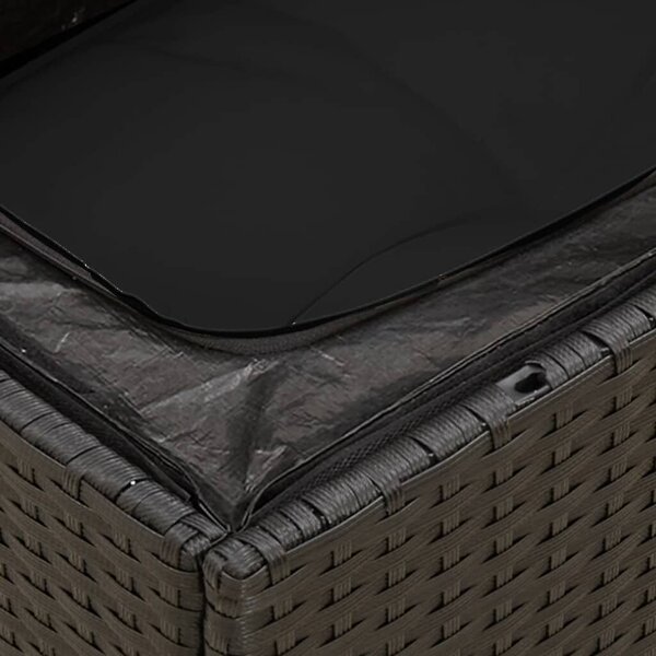 VidaXL 10 részes fekete polyrattan kerti ülőgarnitúra párnákkal