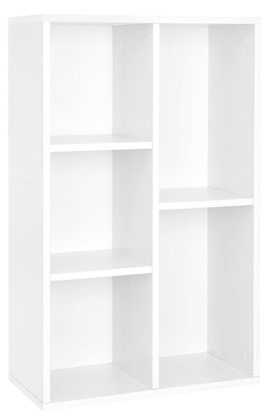 VASAGLE Modern Könyvespolc 5 Rekesszel Fehér