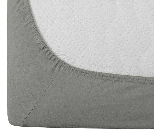 Krepp ágyneműhuzat készlet WHITE SHEEPS POLY szürke + Jersey gumis lepedő 90 x 200 cm szürke, egyszemélyes