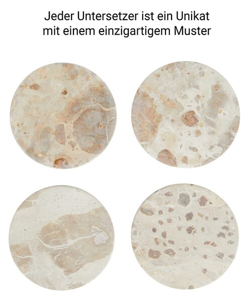 MARBLE márvány poháralátét, bézs Ø10 cm