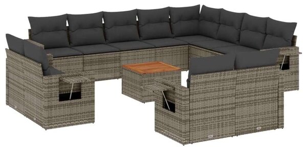 VidaXL Polyrattan Kerti Ülőgarnitúra - 13 részes - Szürke