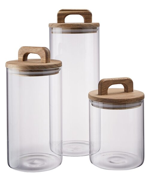 STORAGE üveg tároló akácfa fedéllel 1800ml