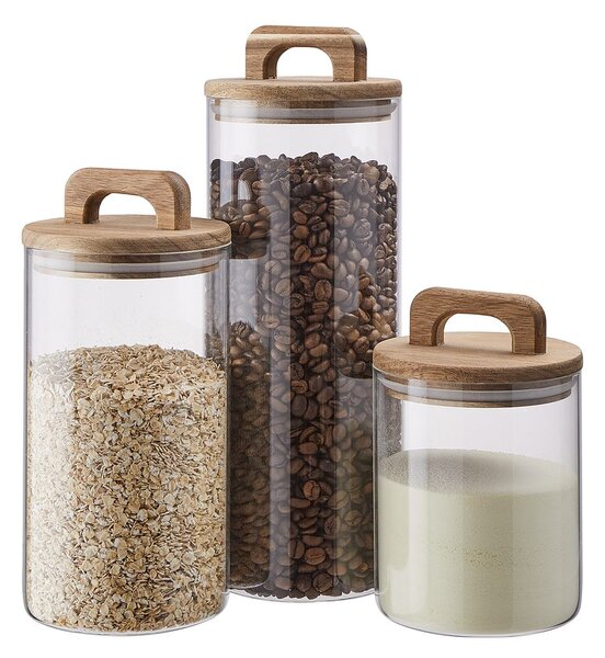 STORAGE üveg tároló akácfa fedéllel 1800ml