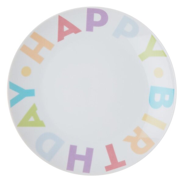 HAPPY BIRTHDAY kistányér Ø20cm, pasztell