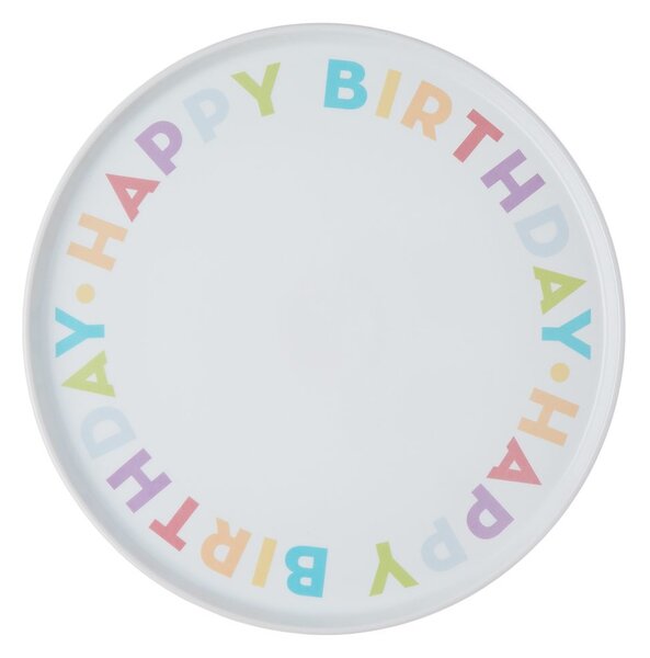 HAPPY BIRTHDAY tortatányér Ø30cm, pasztell