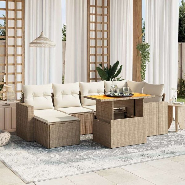 VidaXL Polyrattan Kerti Ülőgarnitúra - 11 részes - Bézs