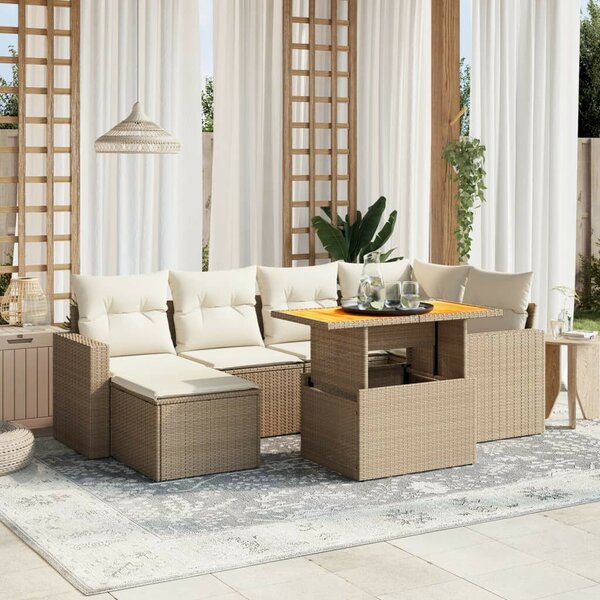 VidaXL Polyrattan Kerti Ülőgarnitúra - 11 részes - Bézs