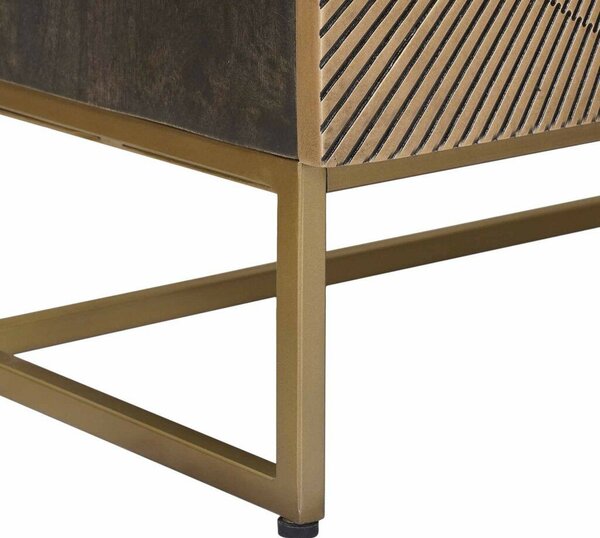 Széf Bronz 53,5 x 30 x 70 cm Tömör Mangófa és Műszaki Fa