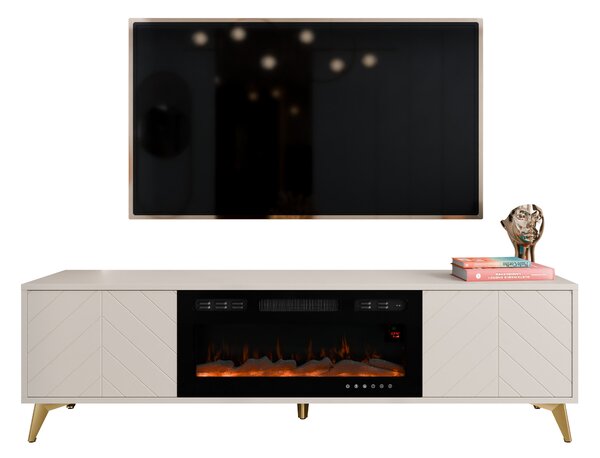 TV-állvány Comfivo Citrus II, Közepes sűrűségű farostlemez, Laminált forgácslap, 53x184x40cm, Bézs