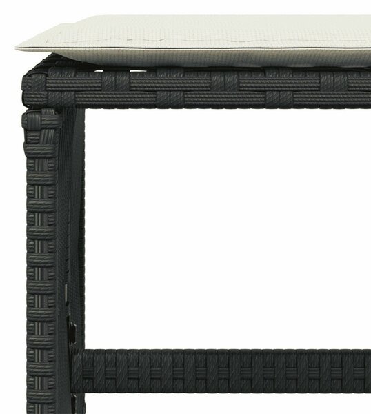 VidaXL Kerti Étkezőgarnitúra - 15 részes - Polyrattan - Fekete